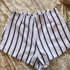 Tobi black and white striped shorts